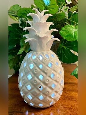 Two's Company White Ceramic Pineapple Lantern